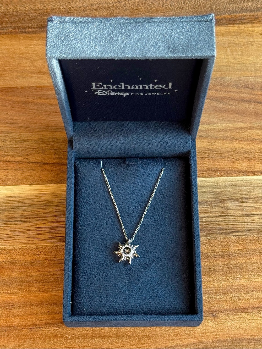 enchanted disney fine jewelry silver diamond rapunzel pendant necklace